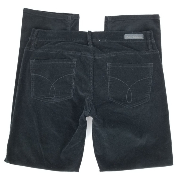 Calvin Klein Black Corduroy Pants Straight Women's 12 Classic Neutral Everyday - Picture 5 of 9